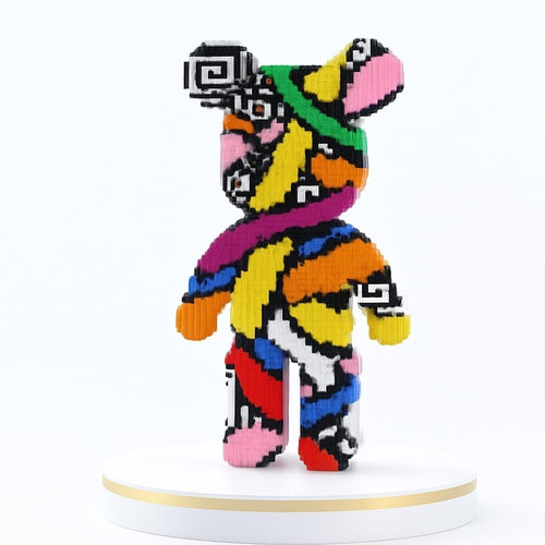 Rainbow Bear Building Blocks Kit 3688pcs | Art Toy Decor Gift 47cm Tall