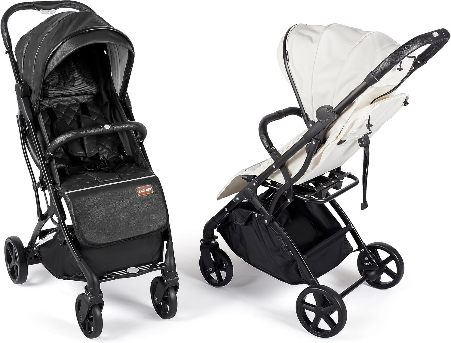 Compact Baby Pushchair One-Hand Fold Reclining Travel Buggy 0-15kg Black