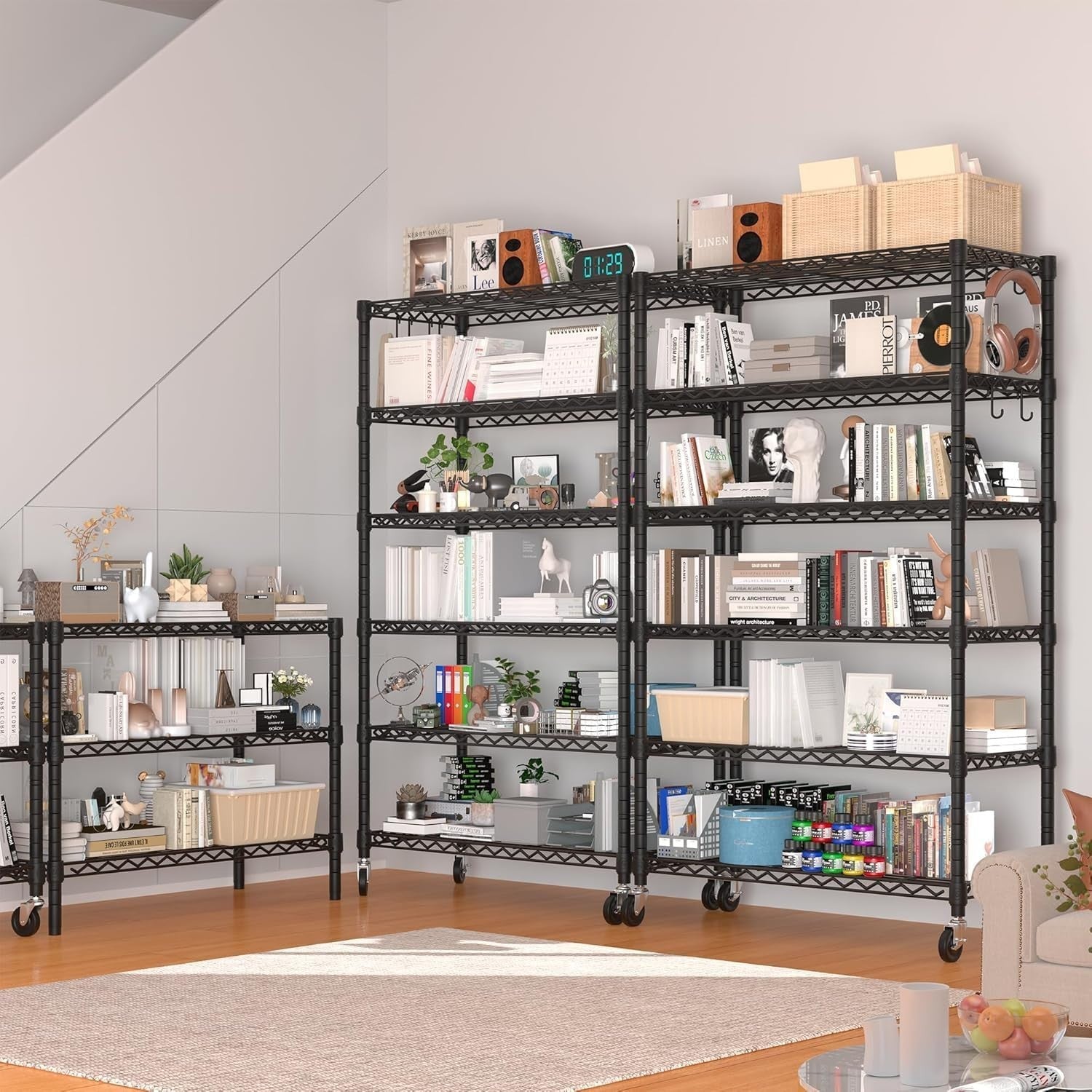 Heavy Duty Black 5-Tier Adjustable Garage Storage Shelf 120x60x180cm