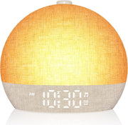 Sunrise Wake Up Light Alarm Clock White Noise Sleep Aid Yellow Lamp