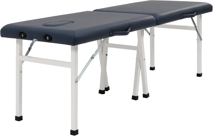 24" Portable Massage Table 64cm Lightweight Spa Bed Folding Therapy Couch Blue