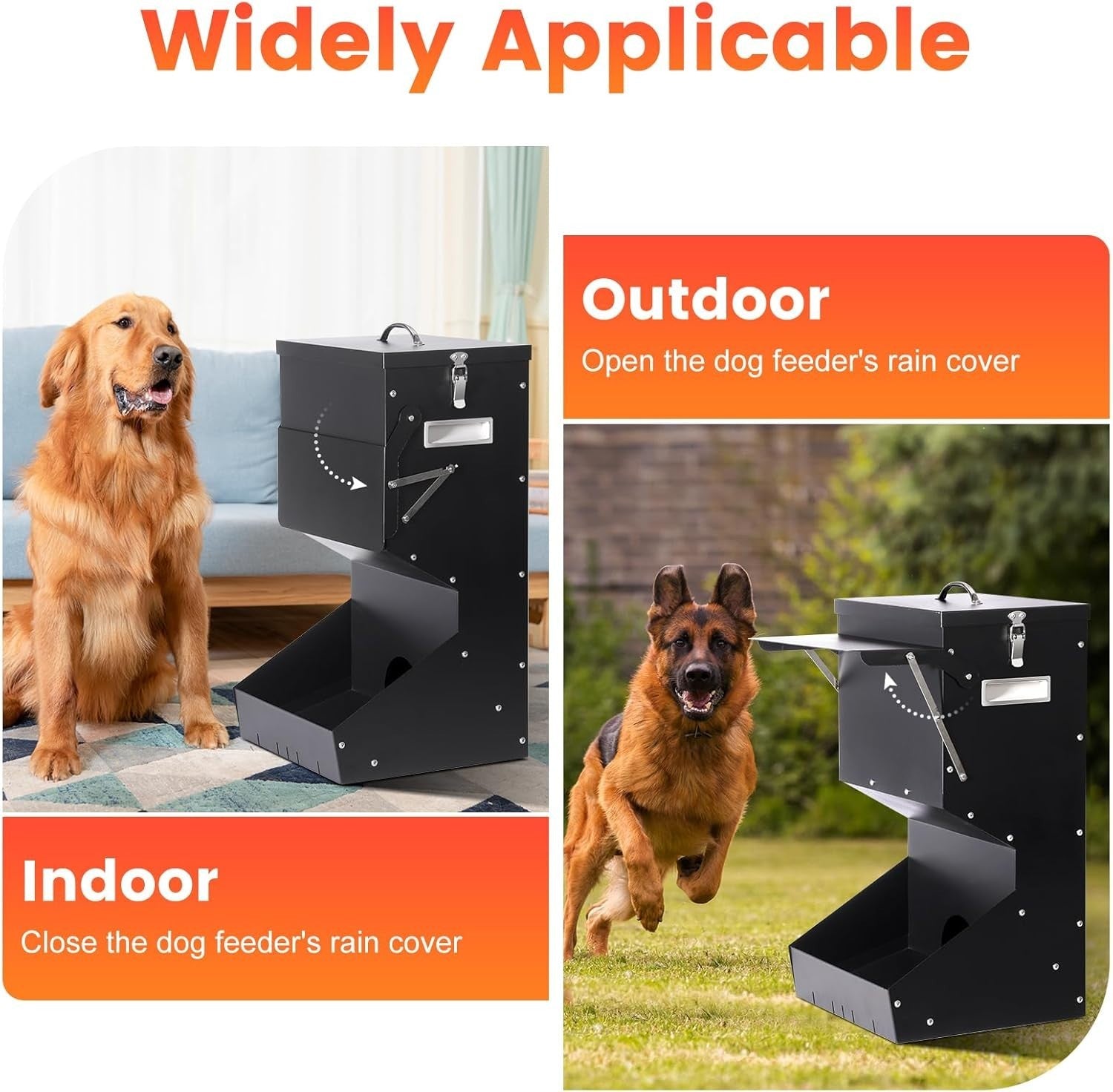 11kg Automatic Dog Feeder Outdoor Gravity Food Dispenser Galvanised