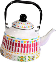2.5L Retro Enamel Tea Kettle Stovetop Water Pot Induction Safe