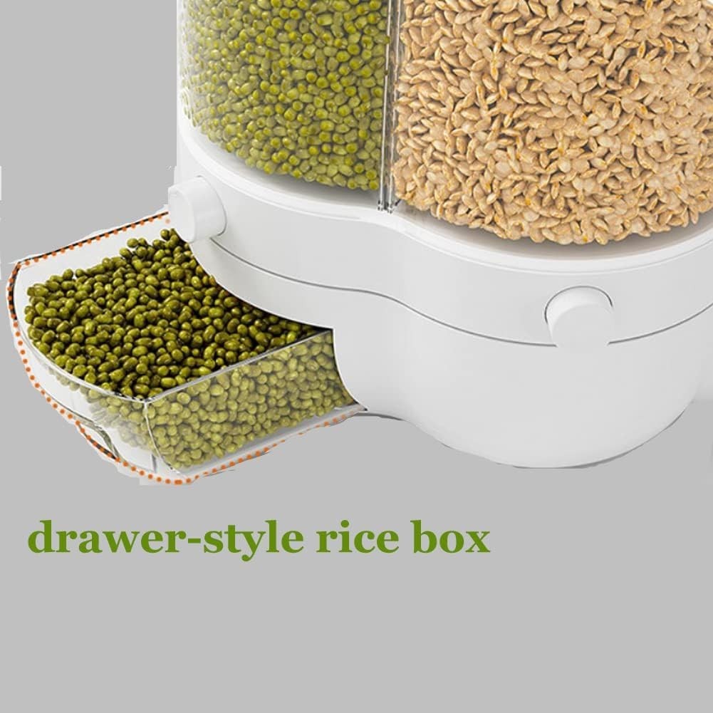 6 Grid 360° Rotating Rice Dispenser Airtight 6.5KG