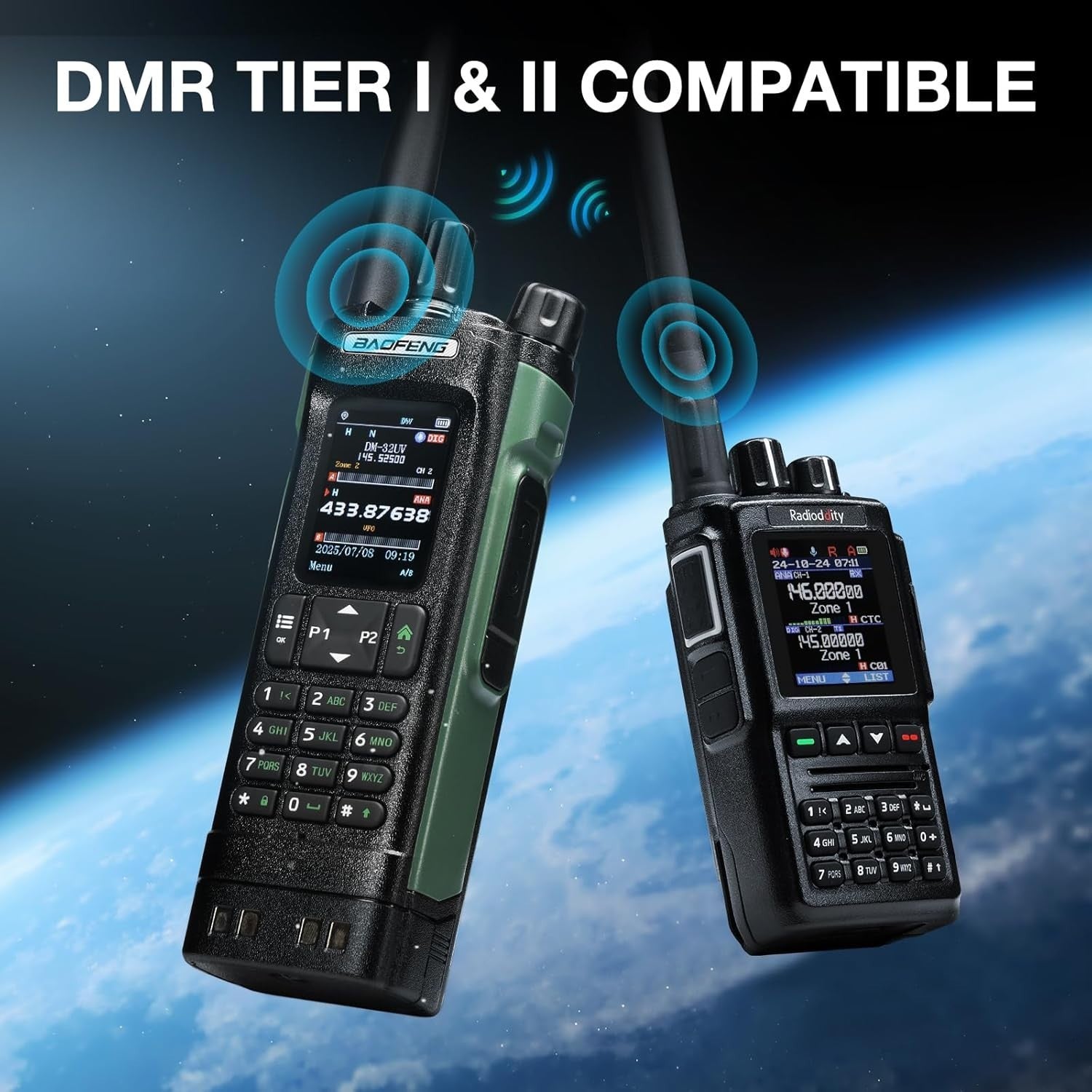 10W DMR Dual Band Radio GPS APRS 4000CH Colour Display Handheld