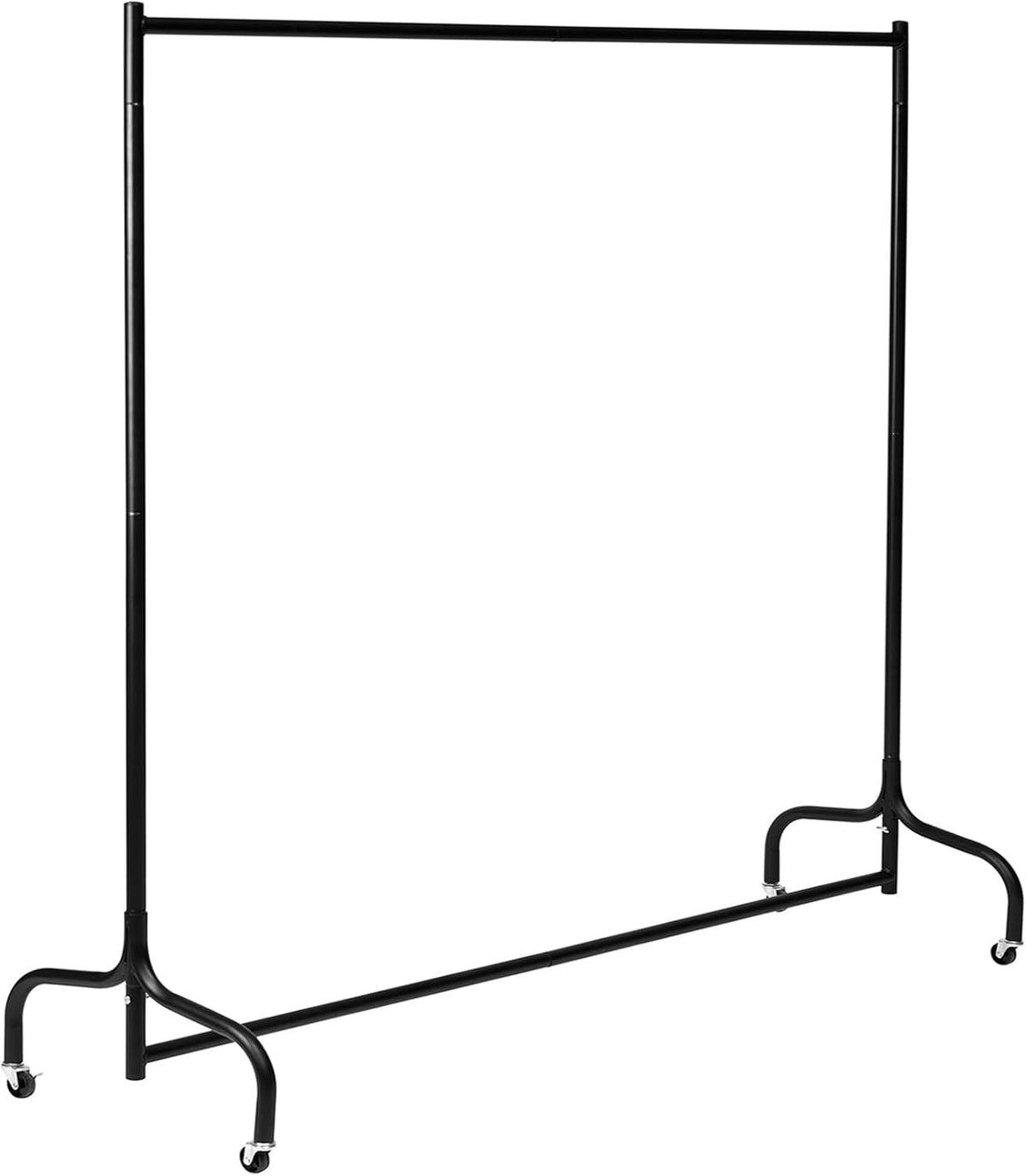 Heavy Duty 6ft Clothes Rail with Shoe Rack & Hooks – Black