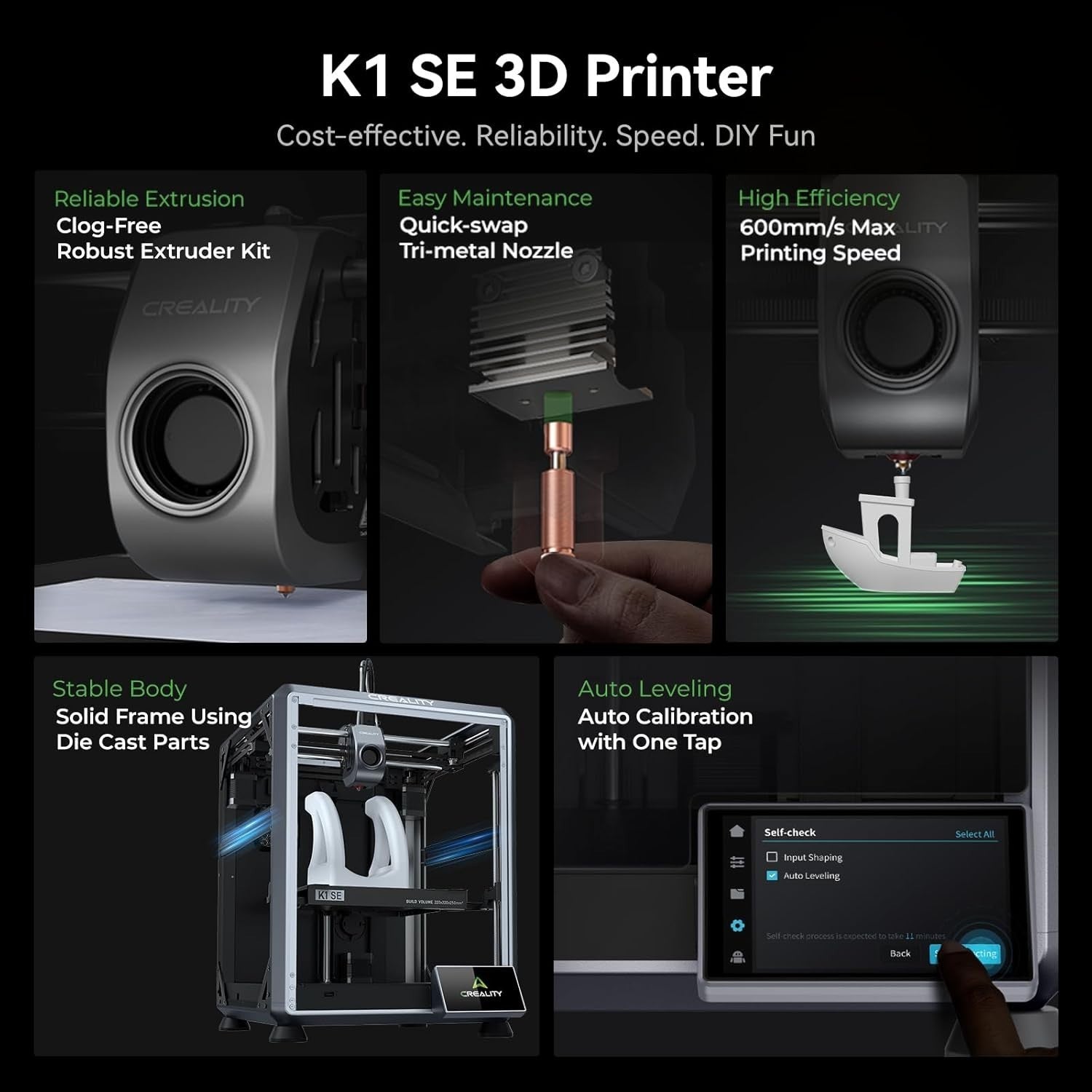 High Speed CoreXY 3D Printer 600mm/s Auto Level Direct Drive Tri Metal Nozzle