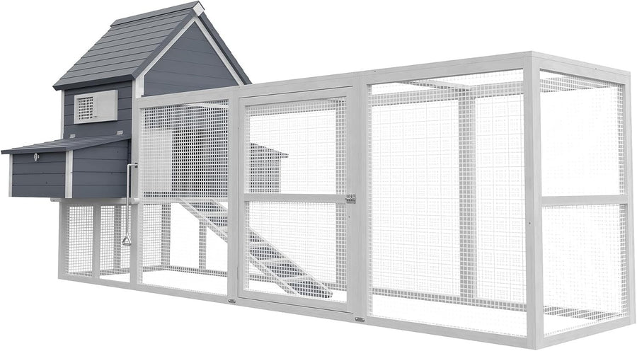 Large Grey Chicken Coop 310x150x150cm Run Nest Box