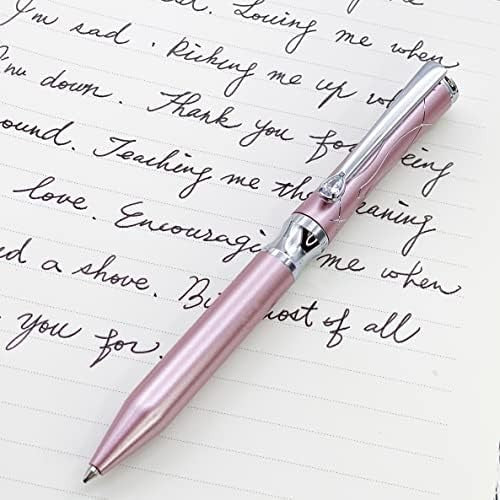 Luxury Pink Crystal Ballpoint Pen Brass Executive Gift Box