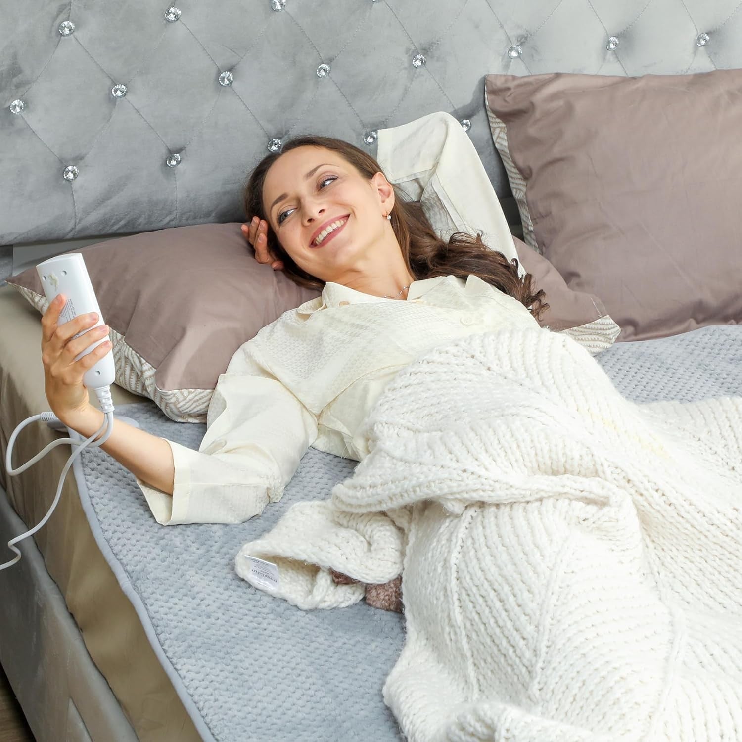 Electric Heated Throw Blanket 140x160cm Dual Control Soft Fleece Fast Heat