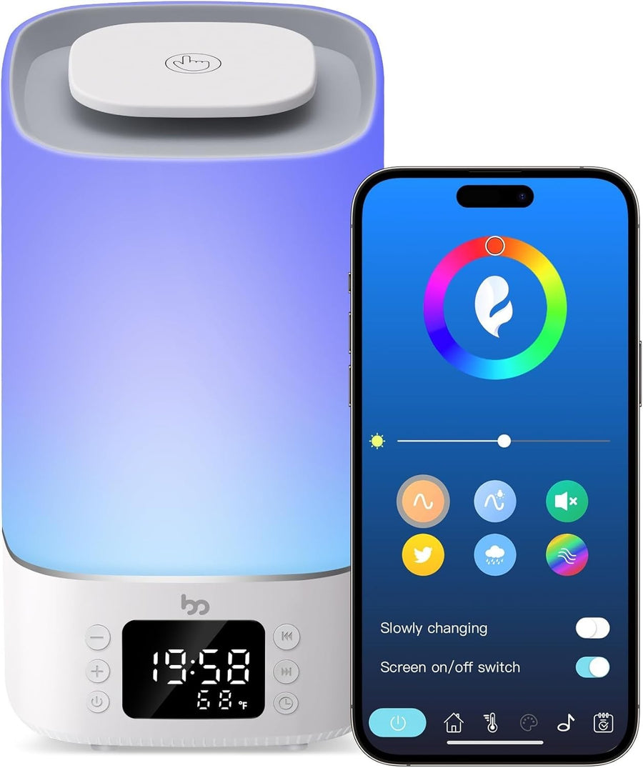 Baby Sleep Sound Machine with Night Light, White Noise & Smart Temp Control