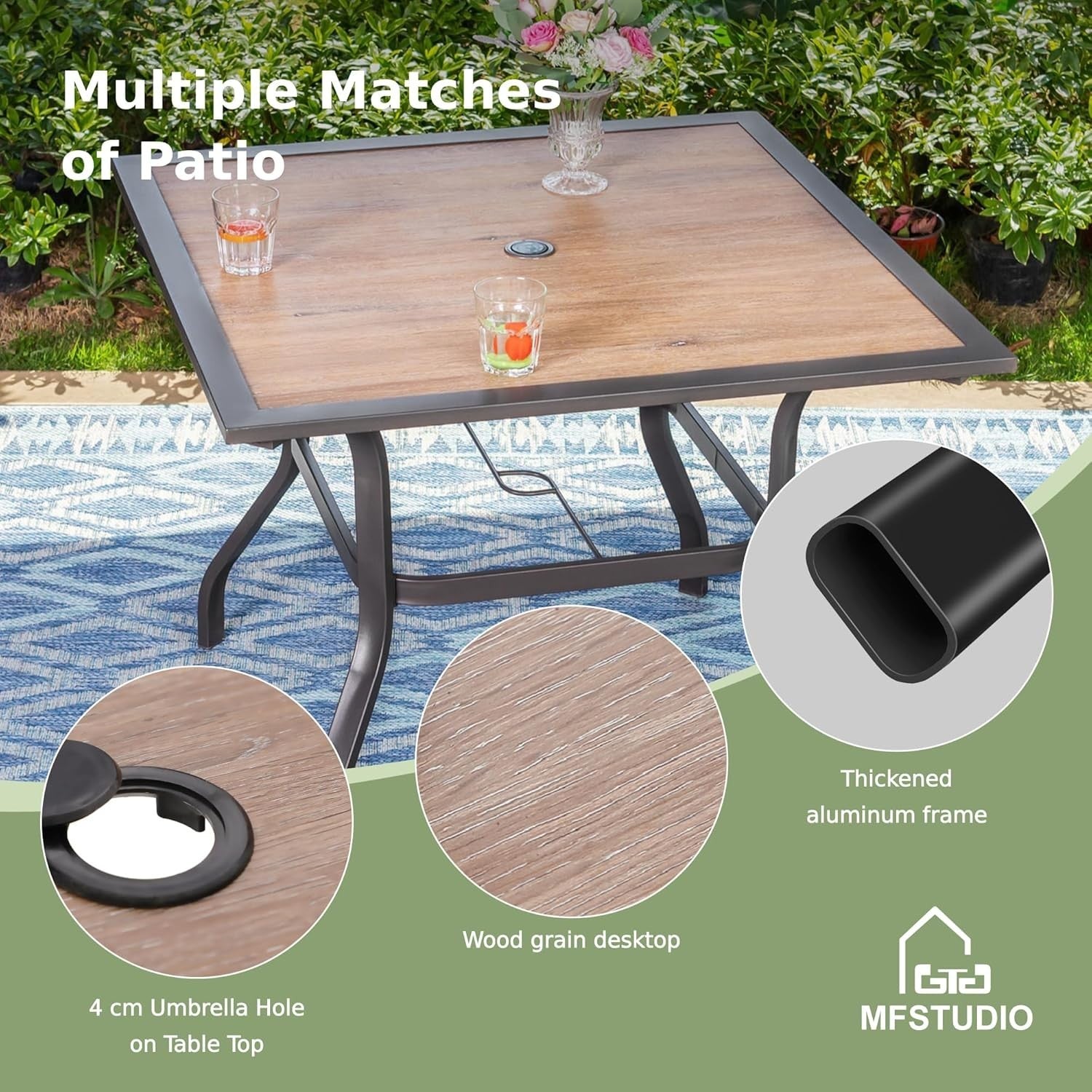 5pc Rattan Garden Furniture Set Patio Table Chairs Cushions Outdoor Dining
