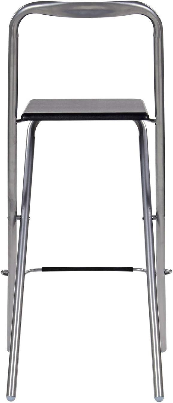 Folding Bar Stool Black PVC Seat – Compact Kitchen & Home Chair