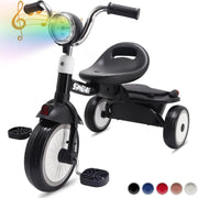 Kids 3 Wheel Tricycle Foldable Pedal Bike with Music Lights Storage Box