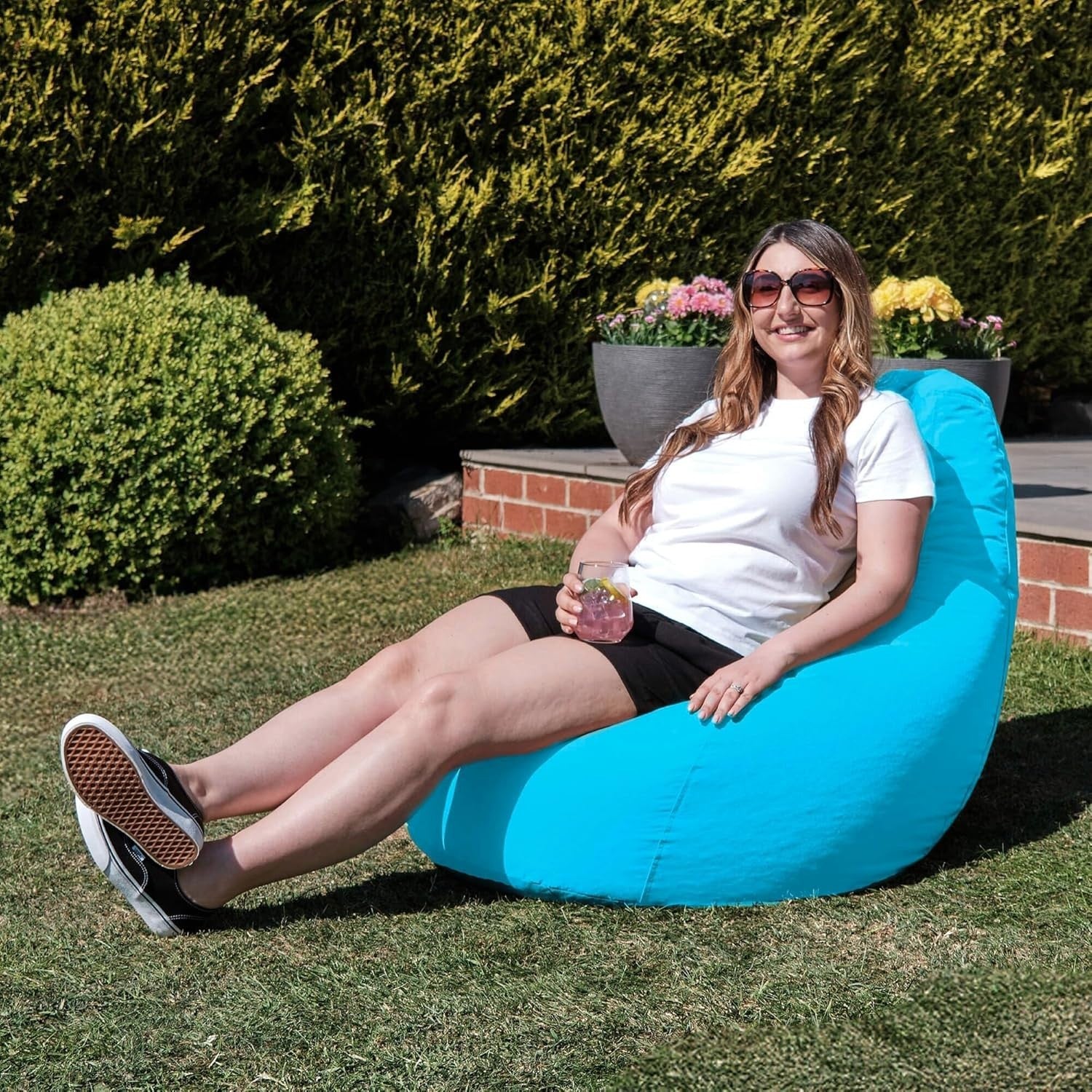 Aqua Blue Gaming Bean Bag Chair | Recliner Seat Indoor Outdoor Waterproof