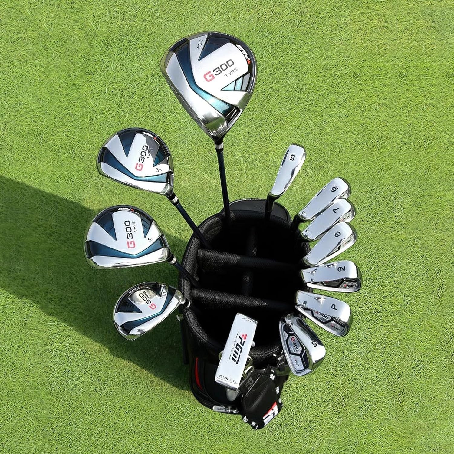 Left Hand Complete Golf Club Set 12 Piece Driver Hybrids Irons Putter Bag