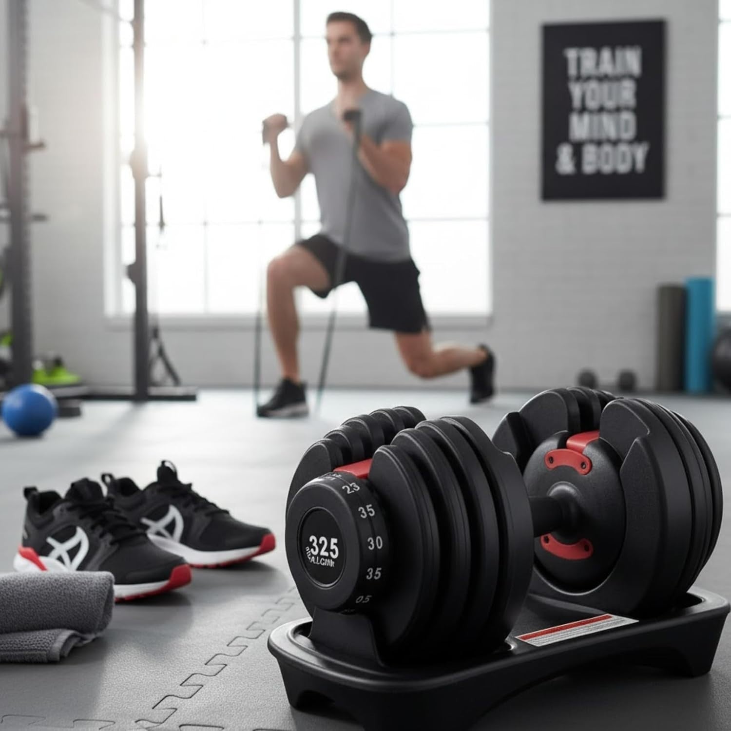 24kg Adjustable Smart Dumbbell Quick Dial Compact Home Gym Weight