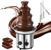 4 Tier Chocolate Fountain Machine Electric Fondue Set 220V UK Plug