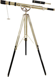 Brass Floor Telescope 65" Nautical Decor Tripod Stand Shiny Brass Finish