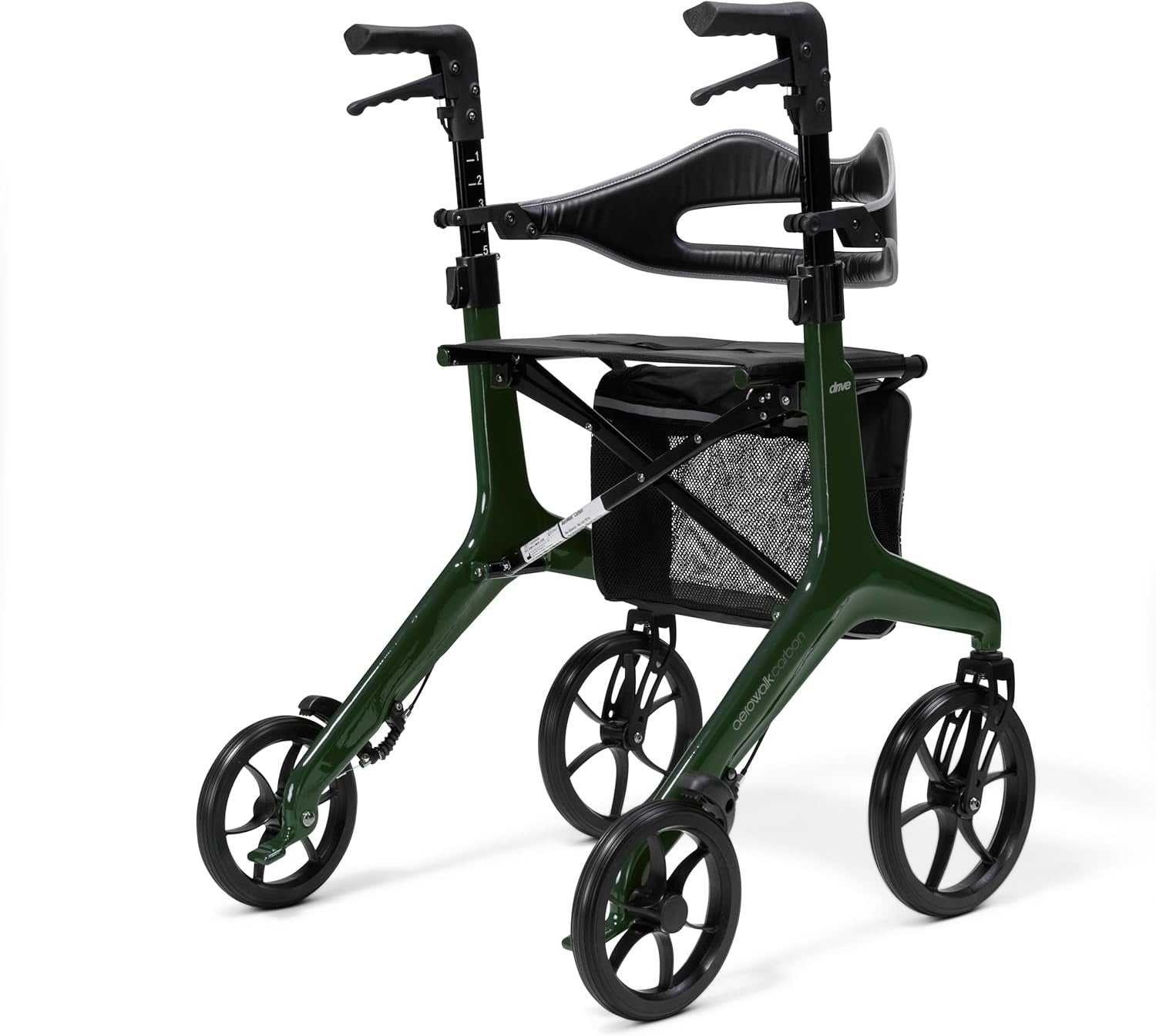 Ultra Lightweight Carbon Fibre Rollator Walker Folding Mobility Aid 4 Wheels