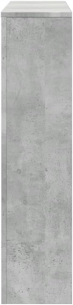 Concrete Grey Radiator Cover Cabinet 175x20x82cm | Modern Slatted Heater Cover
