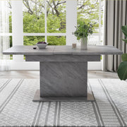 Extendable Grey Dining Table Storage Space-Saving Modern 130cm Desk