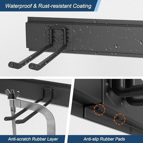 Heavy Duty Wall Mounted Garden Tool Organizer 96 Inch 12 Hooks