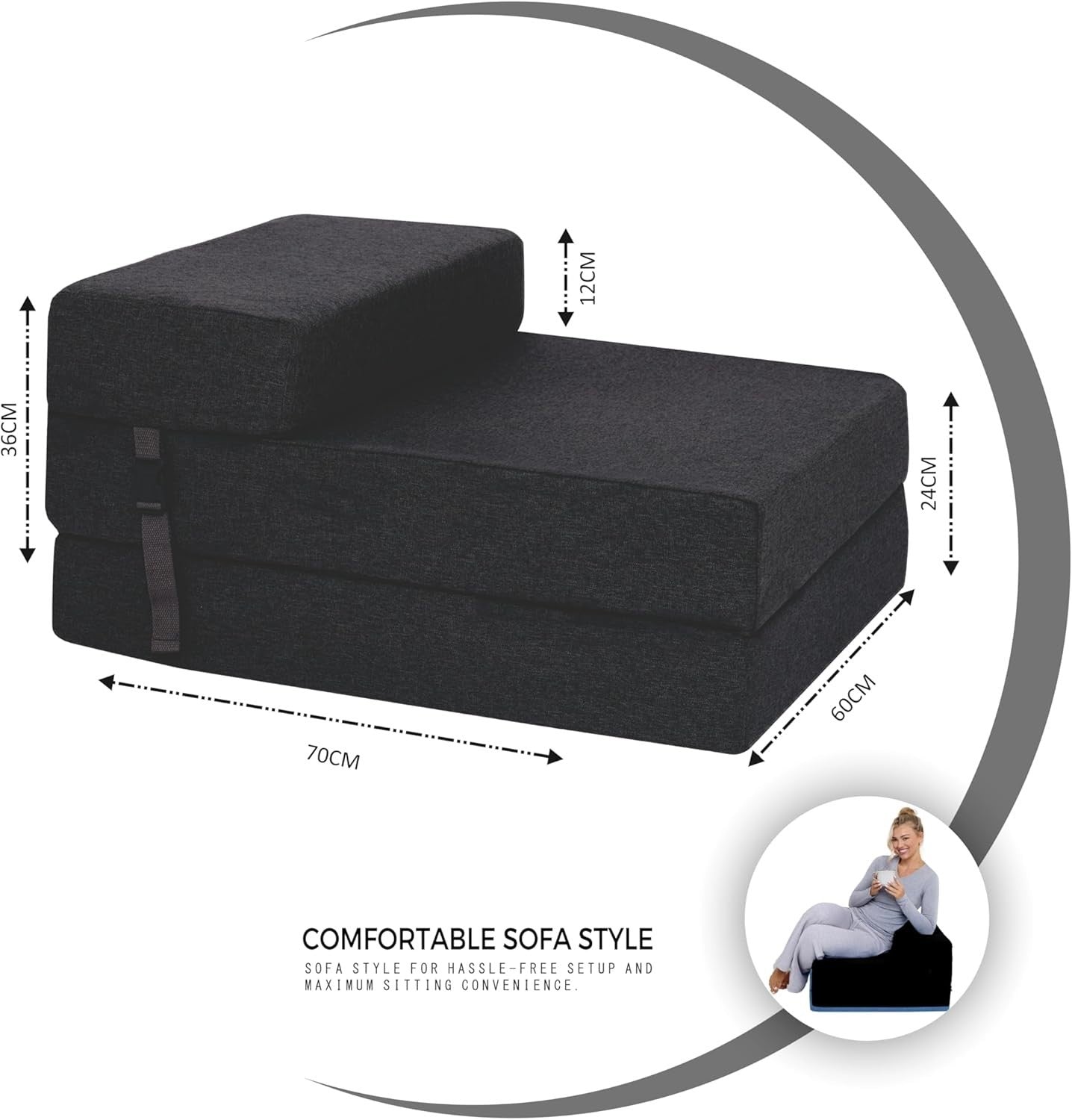 Fold Out Z Bed Chair Mattress Sofa Futon Guest Single Seat Kids Adult