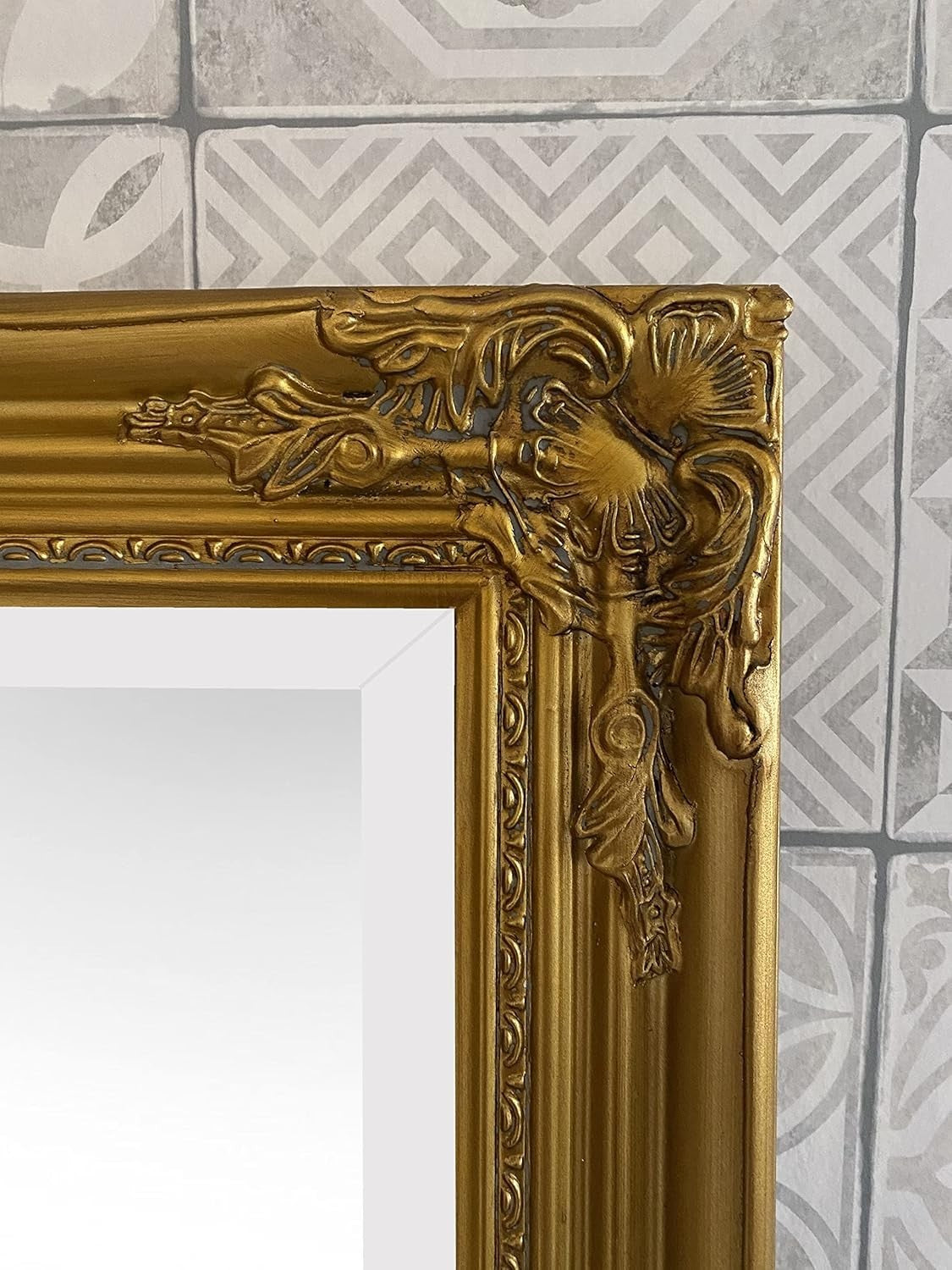 Gold Full Length Mirror 124x40cm Ornate Frame Floor Standing Dressing