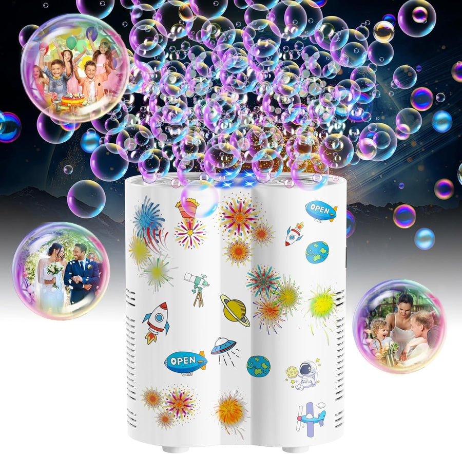 Bubble Machine Kids 20000 Bubbles 26 Hole LED Fireworks Toy