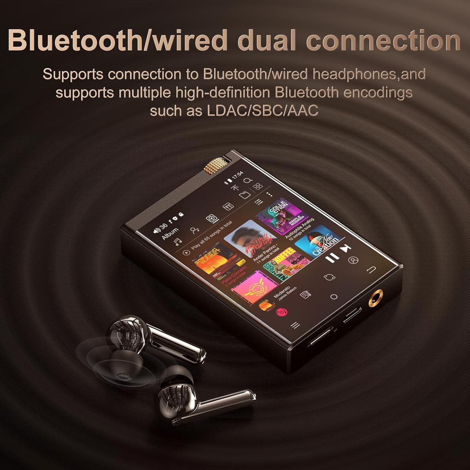 HiFi MP3 Player Black Bluetooth WiFi DSD 64GB 1TB