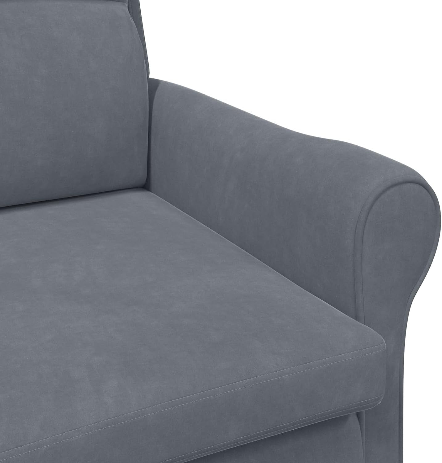 Grey Recliner Armchair Fabric Wingback Chair Wood Legs Lounge