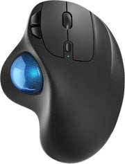 Wireless Trackball Mouse Ergonomic Rechargeable Bluetooth USB 3 Device Blue Ball