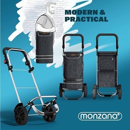 Foldable 3-in-1 Shopping Cart with Cooler Bag – 56L Lightweight Trolley
