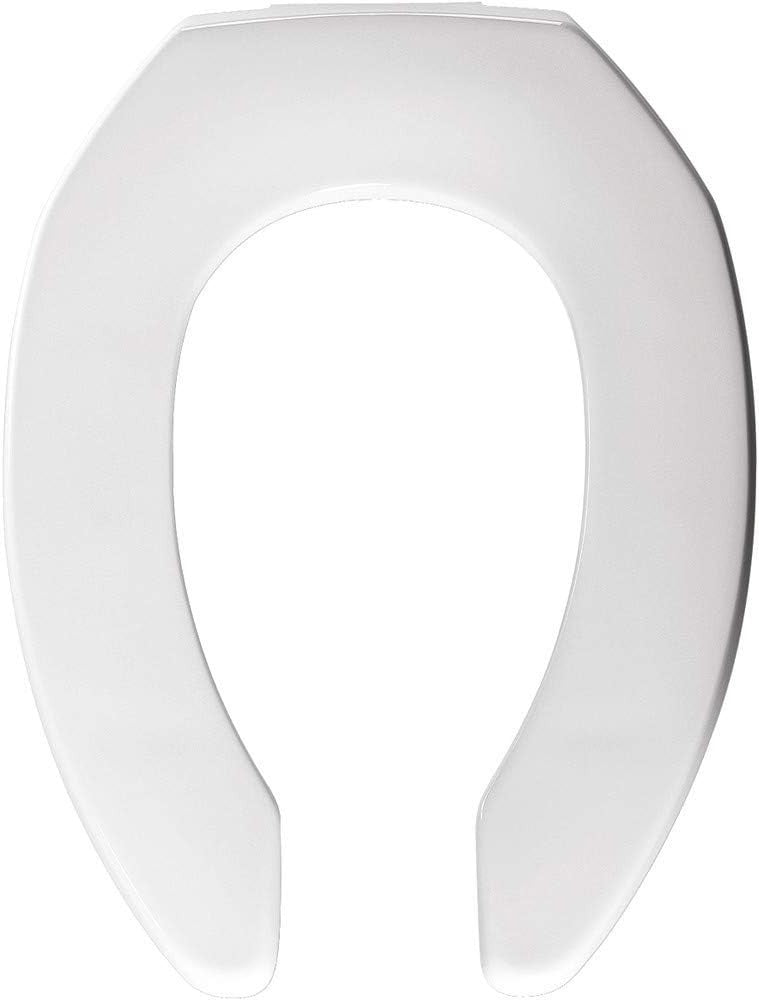 Commercial Elongated Toilet Seat White Open Front Heavy Duty