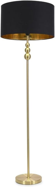 Modern Gold Floor Lamp Black Shade – LED Bulb Included, 180cm Tall