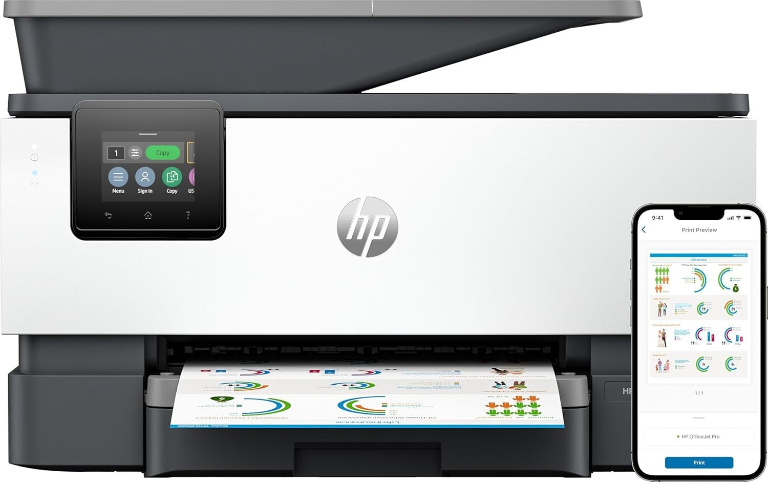 All-in-One A4 Colour Inkjet Printer White/Black USB Auto-Duplex Fast Print