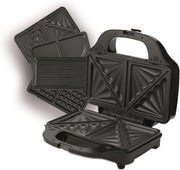 4-in-1 Sandwich Toaster 29.2x25.5x12cm Non-Stick Plates Waffle Panini Omelette