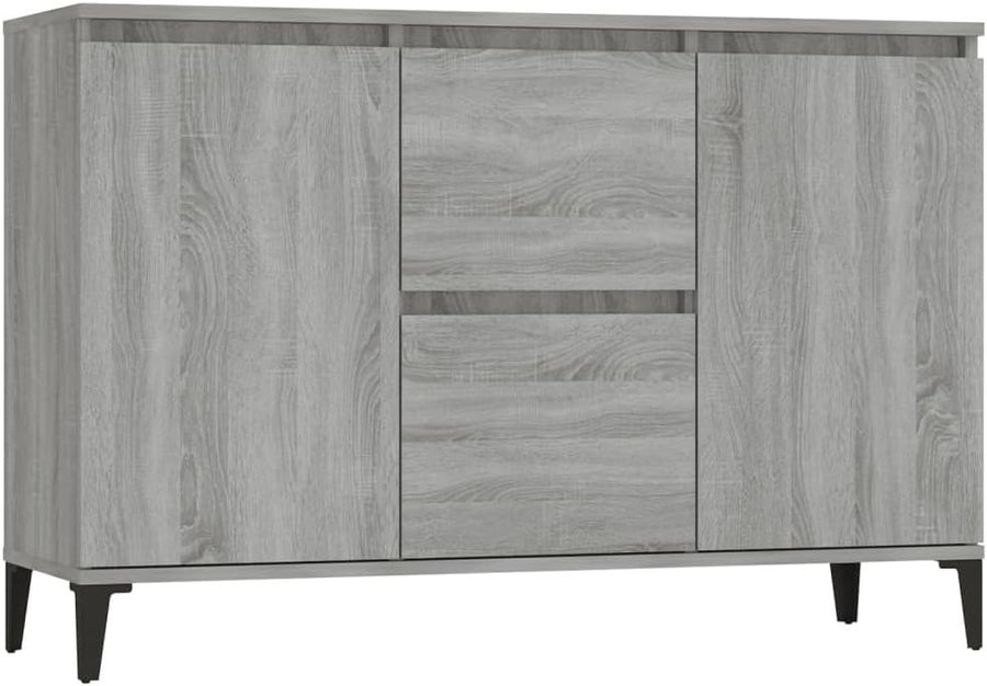 Grey Sonoma Sideboard Cabinet with Drawers – Modern Storage for Living Room
