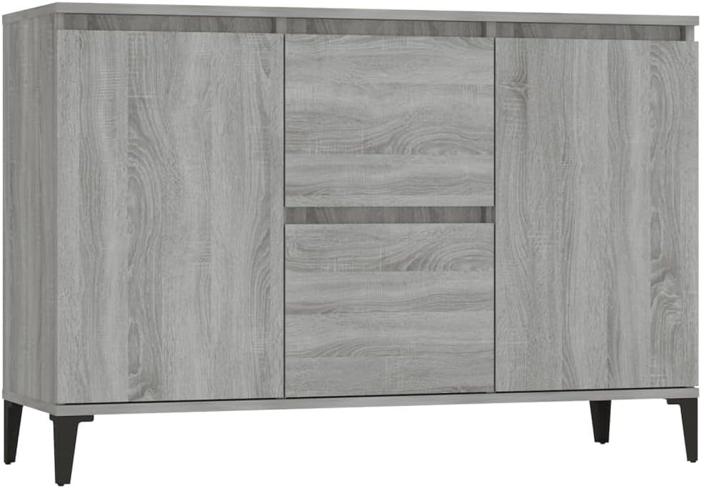 Grey Sonoma Sideboard Cabinet with Drawers – Modern Storage for Living Room
