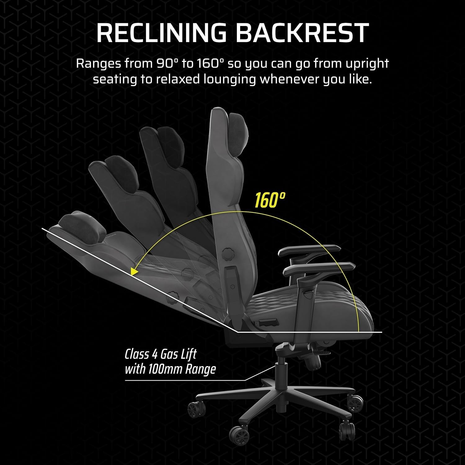Premium Fabric Gaming Chair Wide Seat 5D Armrests 160° Recline