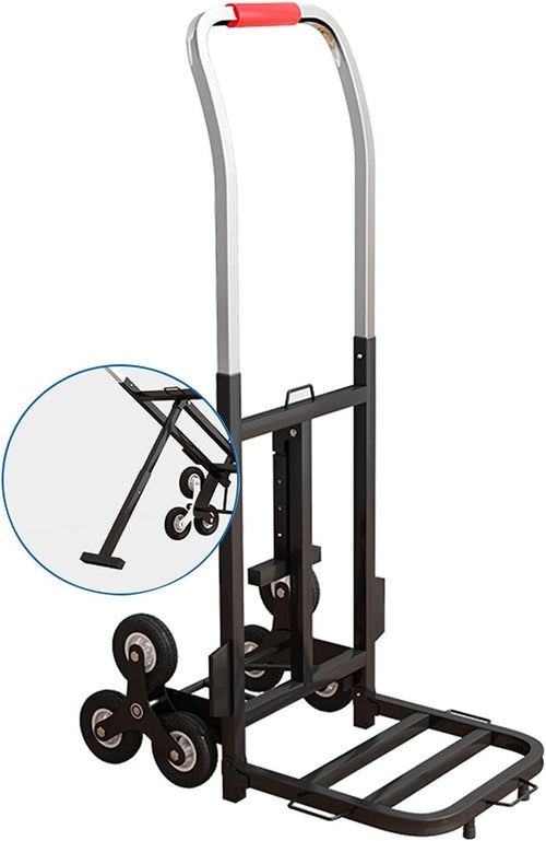 Steel Stair Climbing Hand Truck 100kg 6 Wheel Folding Trolley