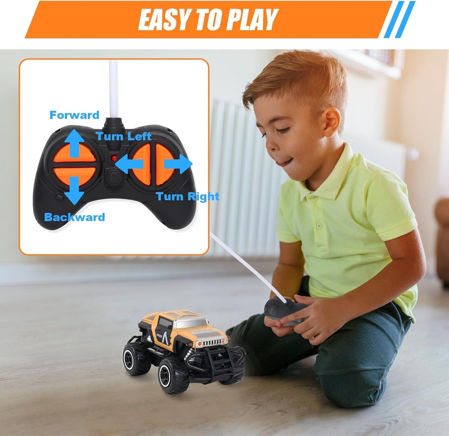 Off-Road RC Car, 4-Channel Racing Toy for Kids Ages 3–8