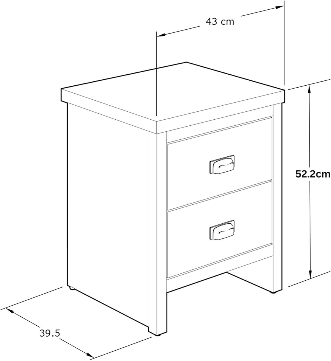 Pair of White 2 Drawer Bedside Tables | Modern Wooden Nightstands with Shelf