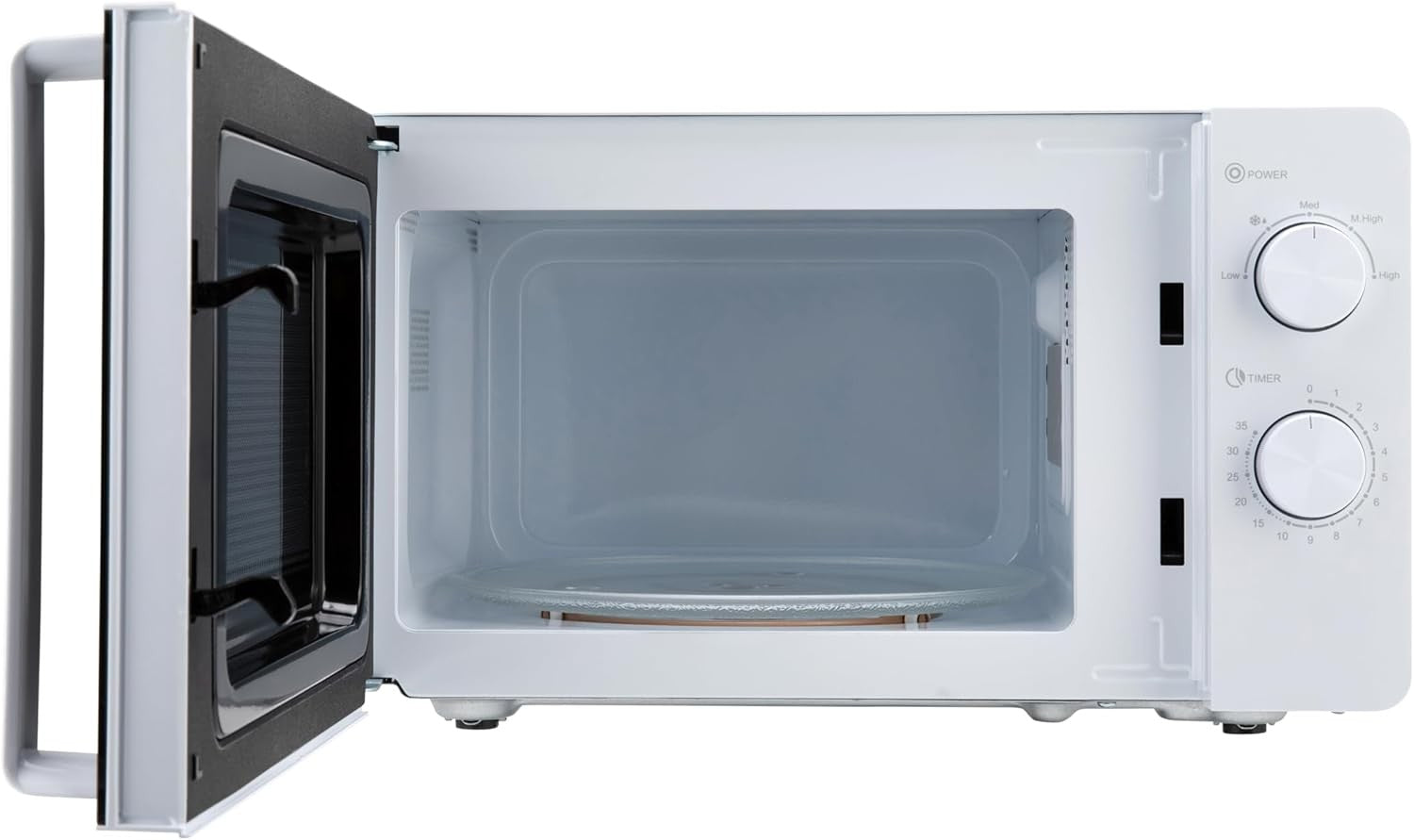 White 20L 800W Compact Microwave Oven 5 Power Levels Defrost