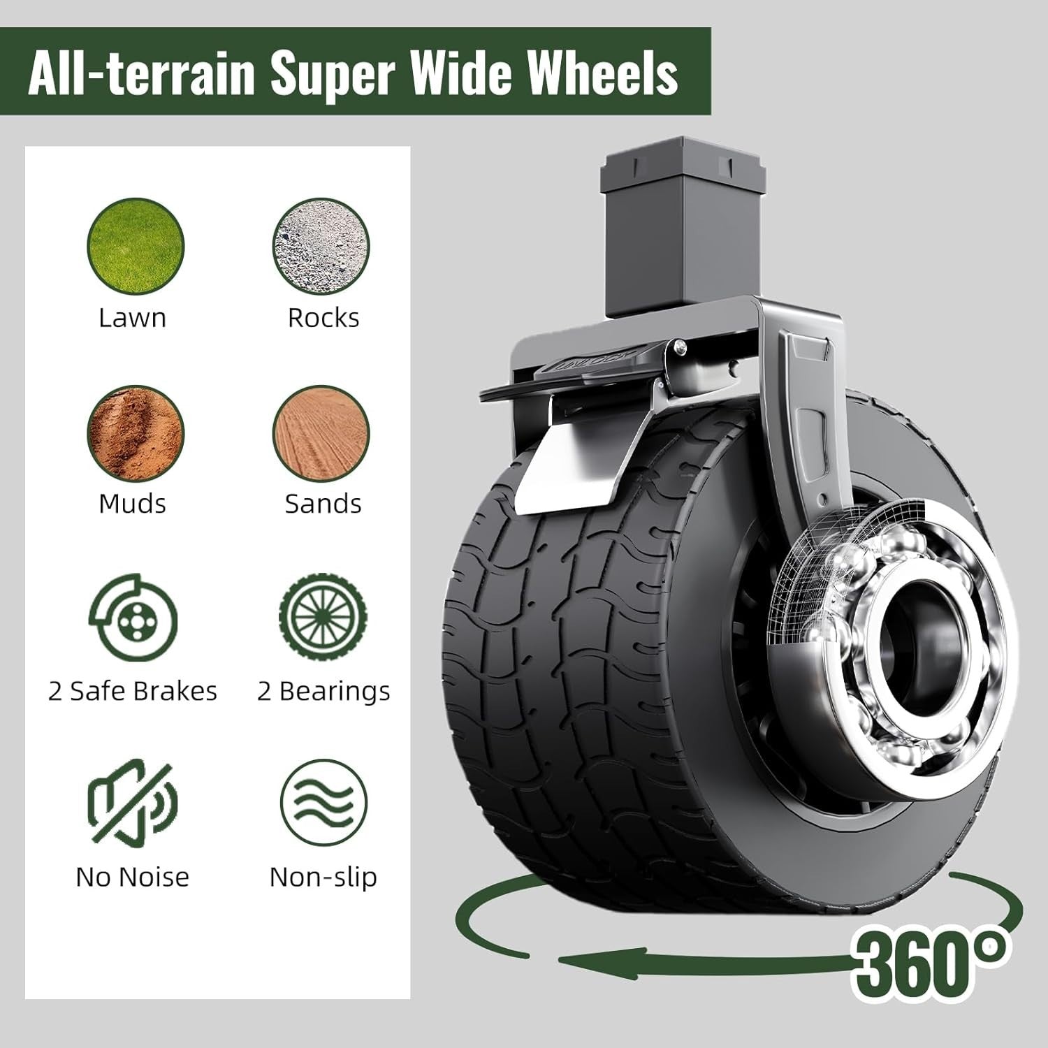 Heavy Duty Festival Trolley 150L Folding Wagon 250KG All-Terrain Wheels Black