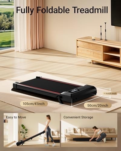 Under Desk Treadmill 9% Incline Walking Pad Compact Home Office LED