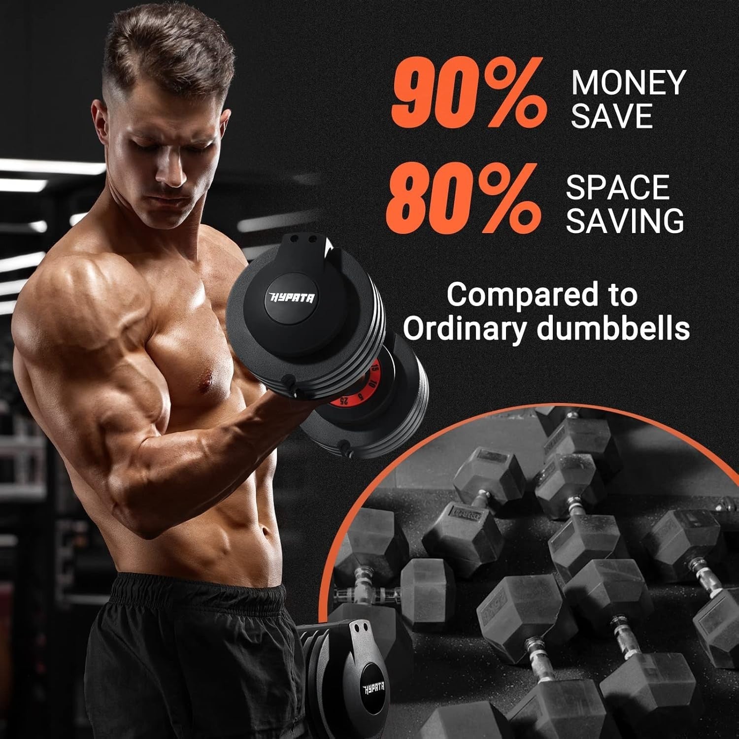 5-in-1 Adjustable Dumbbells Pair 5–25LB Quick Dial Home Gym Weights