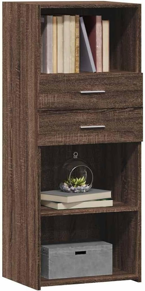 Modern Oak Storage Cabinet Cupboard 50x42.5x124cm for Home Office