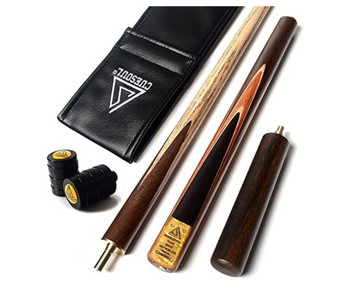 57in 3/4 Snooker Cue 18oz 9.5mm Tip Walnut Ash w Extensions